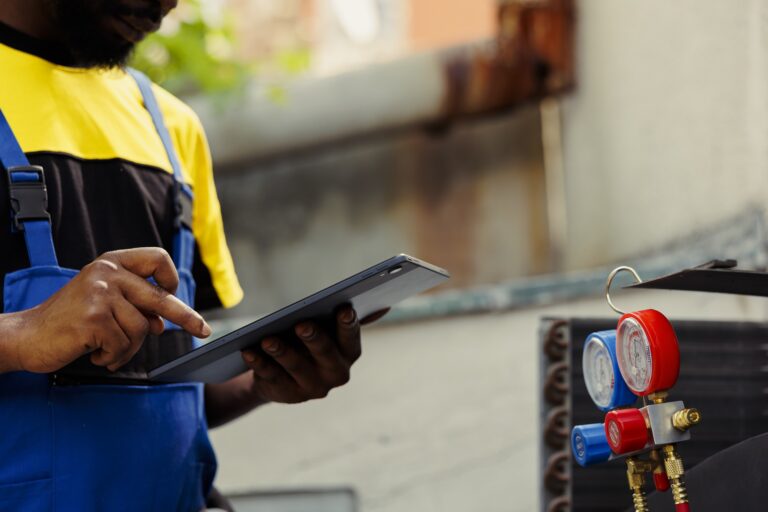 man at work on access checks and use